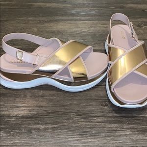 Rose Gold Platform Aldo Sandals